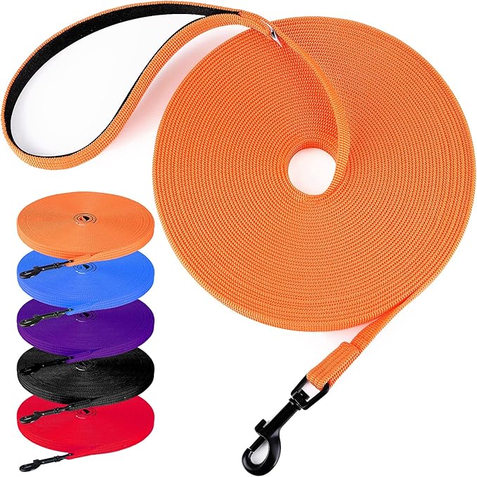 lynxking Dog Training Leash Long Obedience Recall Agility Leash 15ft 30ft 50ft Tracking Lead Perfect for Training Play Camping and Backyard