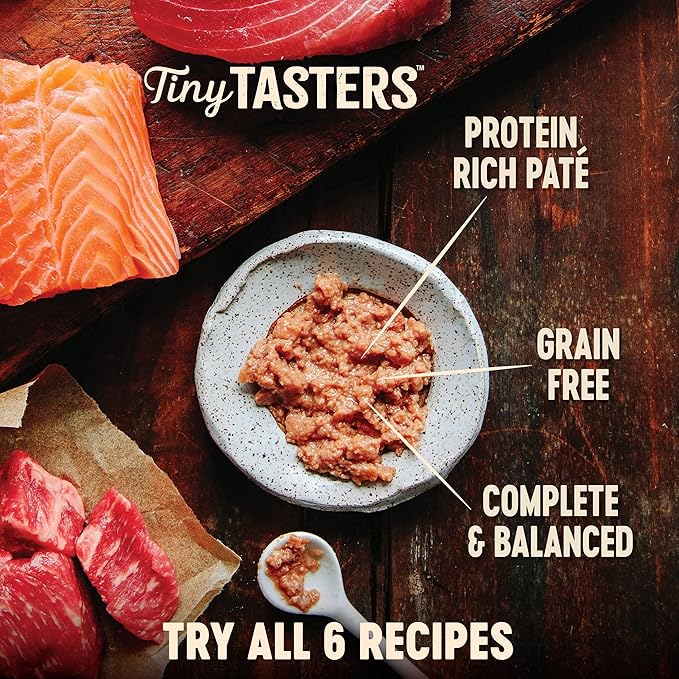 Wellness CORE Tiny Tasters Pate Adult Wet Cat Food, Natural, Protein-Rich, Grain Free, 1.75-Ounce Pouch, 12 Pack, (Land Variety Pack)