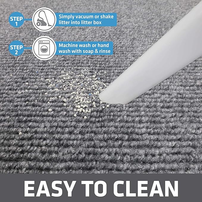 Drymate Cat Litter Trapping Mat, (Ridged Design), Traps Litter & Mess from Box, Soft on Kitty Paws, Absorbent, Waterproof, Urine-Proof, Machine Washable, Durable, (USA Made) (20" x 28")