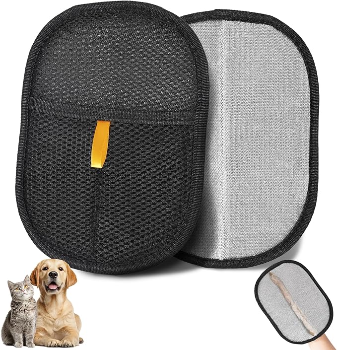 Pet Hair Removal Glove for Cats & Dogs, Newly Upgraded Electrostatic Pet Hair Gloves, 2 Pack Reusable Pet Hair Remover Tool for Laundry, Couch, Carpet, Car Seat