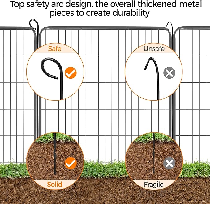 Yaheetech Dog Playpen Outdoor, 40 inch 2 Panels Dog Pen Indoor Heavy Duty Puppy Exercise Pen Metal Pet Fence for RV Camping/Yard/Garden