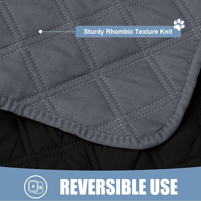 Smiry Waterproof Dog Blanket, Reversible Dog Bed Cover Pet Blanket, Soft Pet Couch Covers for Sofa Washable, Bed Couch Sofa Furniture Protector for Puppy Cat Kids (82"x102", Dark Grey/Black)