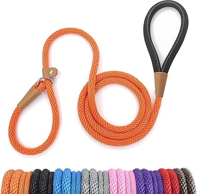 lynxking Dog Leash Slip Lead 5 6 8 FT Dog Training Leash Strong Heavy Duty Braided No Pull Training Lead Leashes for Small Medium Large Dogs
