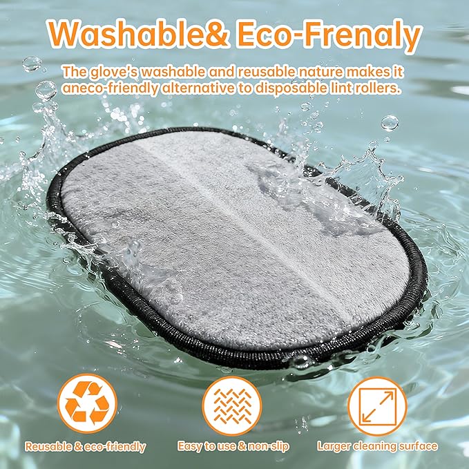 Pet Hair Removal Glove，2025 Newly Upgraded Reusable Magic Brush Pet Hair Remover Glove for Cats & Dogs，Pet Hair Remover Tool for Couch,Curtain, Clothing, Carpet, Car Seat (2Pcs)