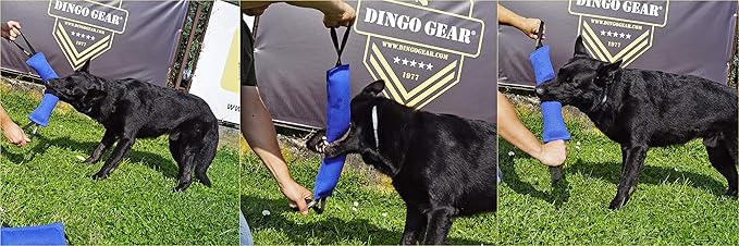 Dingo Gear French Linen tug Toy for Dog, Dog Bumper for Training, Agility, tug of war, Dog bite Pillow for Strong Dog, 2handles 18" Orange S00085