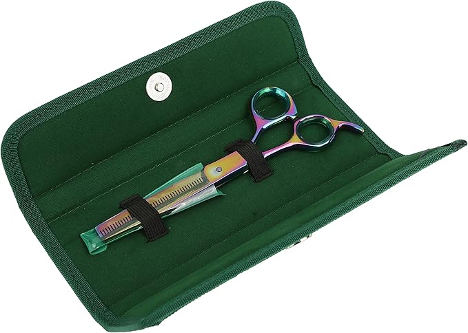 Sharf Gold Touch Pet Shears, 6.5' 42-Tooth Rainbow Thinning Shear for Dogs, 440c Japanese Stainless Steal Dog Thinning Shears