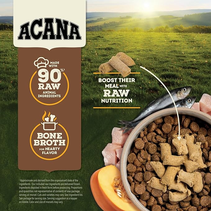 ACANA Grain-Free High Protein Freeze Dried Dog Food & Topper Free-Run Chicken Recipe Morsels 8oz Bag