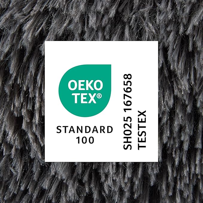 TOWN & COUNTRY LUXE CuddleTown Fuzzy Solid Donut Pet Bed, Soft, Cozy & Calming, Non-Slip Bottom, 100% Machine Washable, Dark Grey, XS 19"x19"x7" Round