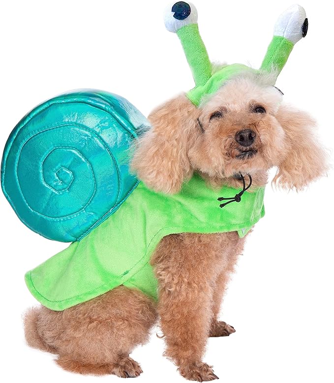 Mogoko Funny Dog Cat Snail Costumes, Pet Halloween Christmas Cosplay Dress, Adorable Green Snail Pet Costume (L Size)