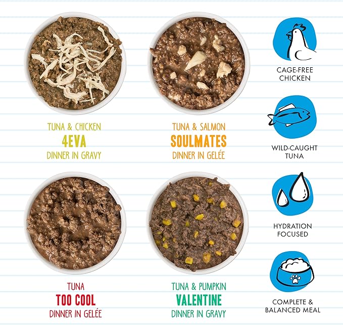 Weruva BFF Minced Natural Wet Cat Food, Batch O Besties Variety Pack, 5.5oz Can, Pack of 8