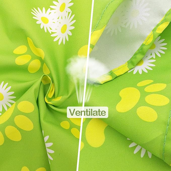 7 PCS Small Dog Bandanas Paw Print Hemming Seam Edge Dogs Bandana for Medium Cats Large Scarfs Party Grooming M