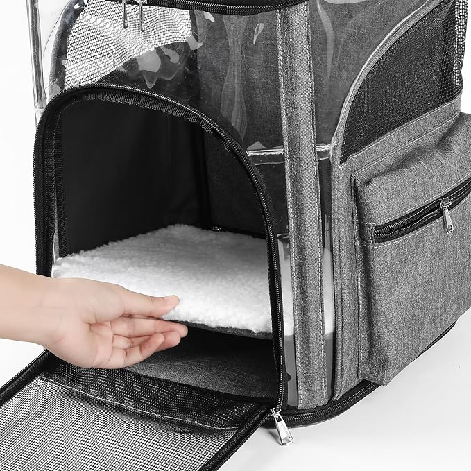 Cat Carriers Dog Carrier Pet for Small Medium Cats Dogs Puppies up to 25 Lbs, TSA Airline Approved Soft Sided, Collapsible Travel Puppy - Black Grey (L: 15.8" LX12.6 WX19.7 H, Pink)