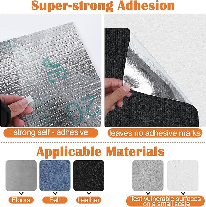 Cat Scratch Furniture Protector - 40" x 15.8" Trimmable Self-Adhesive Cats Claws Scratch Pads, DIY Cat Climbing Couch Protector for Scratch Post Cat Tree Replacement Indoor (Black)