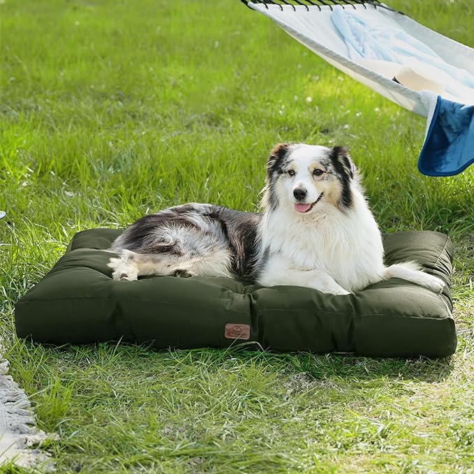 Bedsure Extra Large Dog Bed - Washable Giant Pet Bed Mattress with Oxford Fabric, Water Resistant Flat Pet Pillow Bed for XL Dog Crate, 44x35x4, Lentil Sprout
