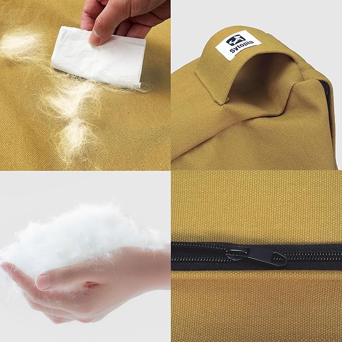 Sytopia 36-Inch Canvas Outdoor Dog Bed, Washable & Waterproof with Chew-Resistant Removable Cover, Ideal for Large & Medium Dogs for Indoor, Outdoor, Crate, or Patio Use (Yellow)