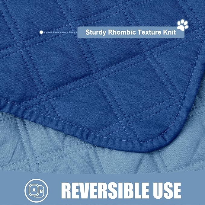 Smiry Waterproof Dog Blanket, Reversible Dog Bed Cover Pet Blanket, Soft Pet Couch Covers for Sofa Washable, Bed Couch Sofa Furniture Protector for Puppy Cat Kids (30"x80", Navy/Blue)