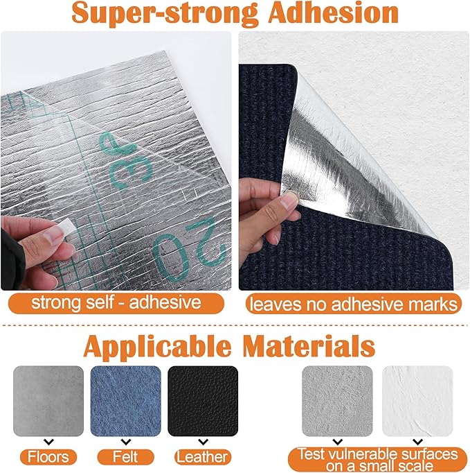 Cat Scratch Furniture Protector - 158" x 15.8" Trimmable Self-Adhesive Cats Claws Scratch Pads, DIY Cat Climbing Couch Protector for Scratch Post Cat Tree Replacement Indoor (Dark Blue)