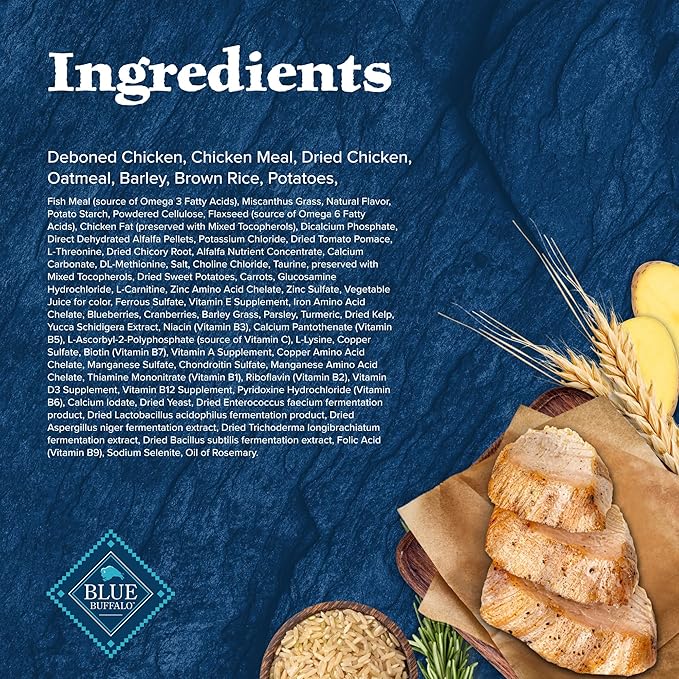 Blue Buffalo Wilderness Natural High-Protein Healthy Weight Dry Food for Large Breed Adult Dogs, Chicken Recipe, 28-lb Bag