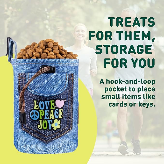 INSPECTOR TAIL Dog Treat Pouch w Cord Closure to Prevent Spills | 2 Cup Size | Hands Free - 4 Ways to Wear Tote | Pockets for Snacks Toys Poop Bags Keys Cards | Pet Training Walking & Rewarding Holder