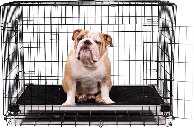 K9 Ballistics Chew Proof Armored Padded Dog Crate Bed, Virtually Indestructible, Legs Included (Blue Quartz, Small (29" L x 18" W x 4.5" H))