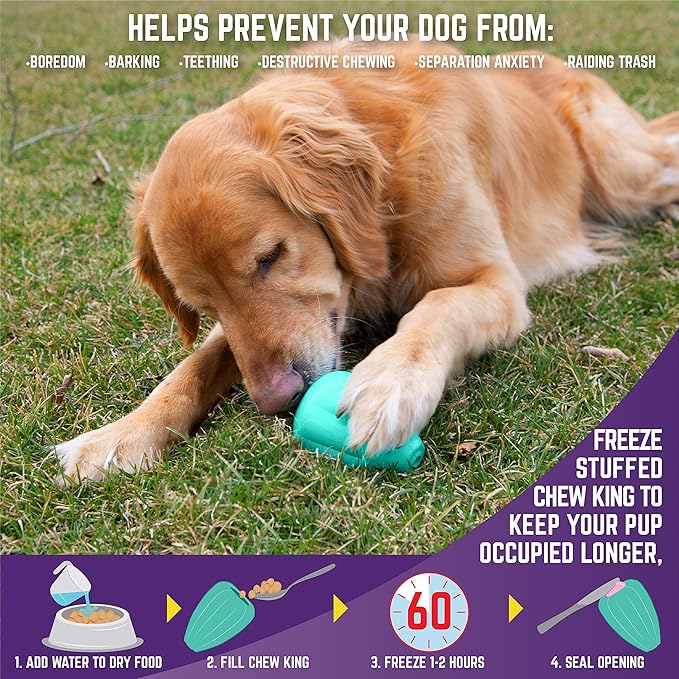 Chew King by Mammoth Premium Treat Dog Toy, L, Extremely Durable Natural Rubber Toy, (Pack of 2), All Breed Sizes