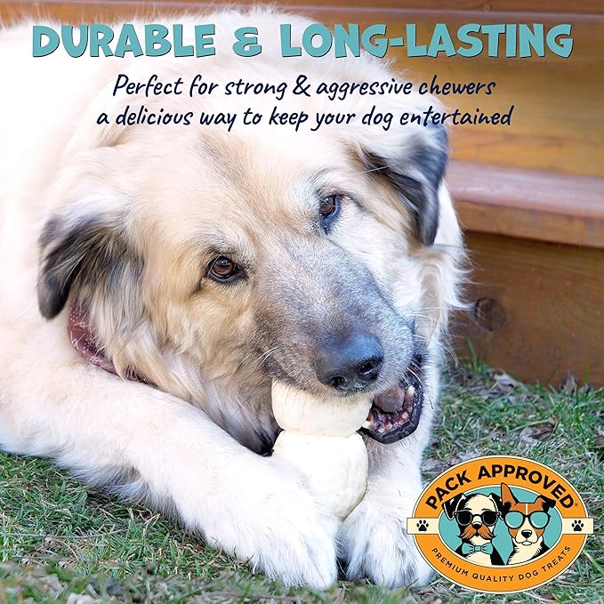 Beef Cheek Rolls for Dogs - Natural & Odor-Free Dog Treats - 5 to 6 Inch Medium Beef Hide Dog Chews - 8 Pack