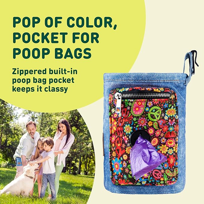 INSPECTOR TAIL Dog Treat Pouch w Cord Closure to Prevent Spills | 2 Cup Size | Hands Free - 4 Ways to Wear Tote | Pockets for Snacks Toys Poop Bags Keys Cards | Pet Training Walking & Rewarding Holder