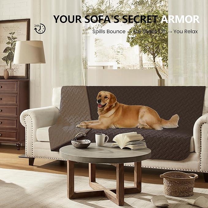 gogobunny 100% Double Sided Waterproof Dog Blanket Soft Pet Bed Cover Reversible Protect Furniture Couch Sofa Car for Puppy Cat (Dark Coffee/Light Coffee, 40x50 Inch (Pack of 1))