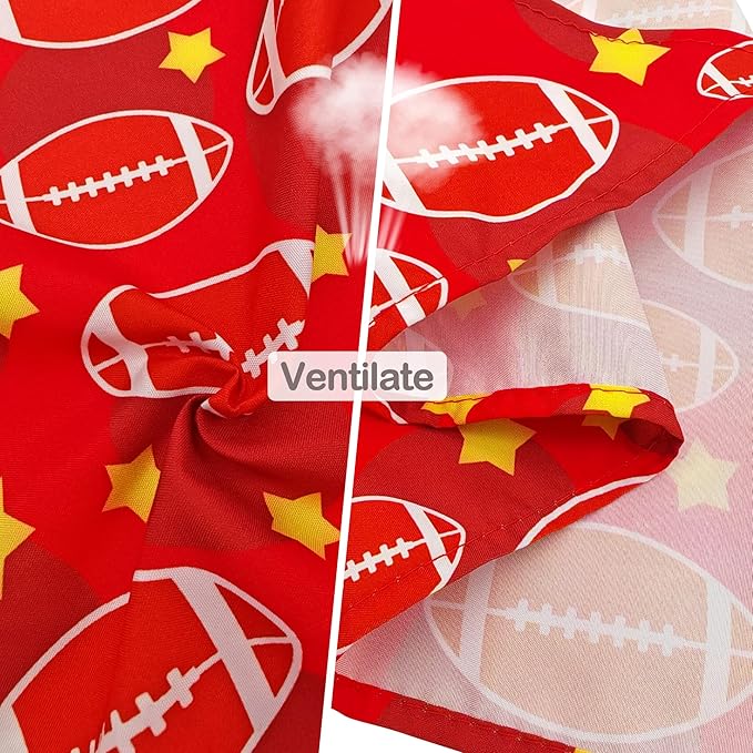 7 PCS Medium Football Dog Bandanas Hemming Seam Edge Dog Bandana for Small Dogs Print One Side Large Cats Scarfs Game Day Grooming M