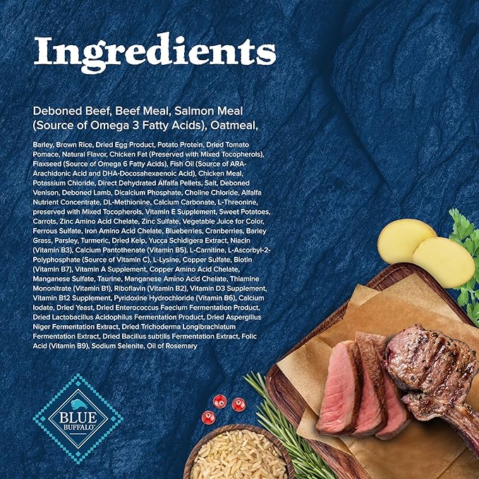 Blue Buffalo Wilderness High-Protein Rocky Mountain Recipe Dry Food for Puppies, Red Meat & Grains, 24-lb Bag