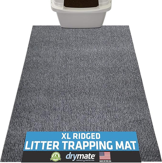 Drymate Cat Litter Trapping Mat, (Ridged Design), Traps Litter & Mess from Box, Soft on Kitty Paws, Absorbent, Waterproof, Urine-Proof, Machine Washable, Durable, (USA Made) (28" x 36")