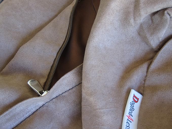 XL Durable Waterproof Dog Bed with Orthopedic Gel Cooling Memory Foam Pad for Medium to Large Pet, Microsuede in Brown Color, 40"X35"X4"