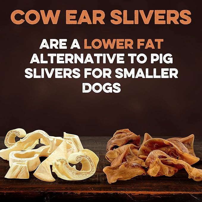 Cow Ears for Dogs – Thick Cut, Grass-Fed Angus Beef, All-Natural No-Rawhide Dog Treat Alternative