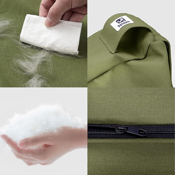 Sytopia 36-Inch Canvas Outdoor Dog Bed, Washable & Waterproof with Chew-Resistant Removable Cover, Ideal for Large & Medium Dogs for Indoor, Outdoor, Crate, or Patio Use (Green)