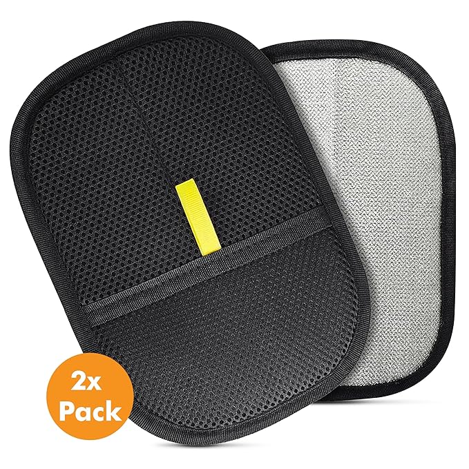 2-Pack Pet Hair Removal Gloves – Electrostatic Grooming & Hair Remover Gloves, Reusable Magic Brush for Cats, Dogs, Furniture, Carpet, Clothing & Car Seats – Black