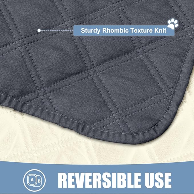 Smiry Waterproof Dog Blanket, Reversible Dog Bed Cover Pet Blanket, Soft Pet Couch Covers for Sofa Washable, Bed Couch Sofa Furniture Protector for Puppy Cat Kids (52"x82", Dark Grey/Beige)