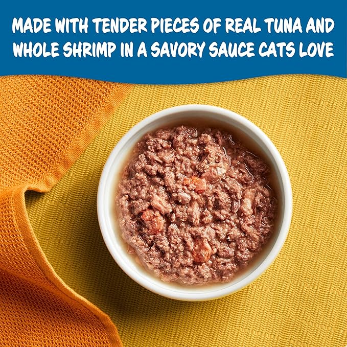 Meow Mix Tenders in Sauce Wet Cat Food, Tuna & Shrimp, 2.75 Ounce Cup (Pack of 48)