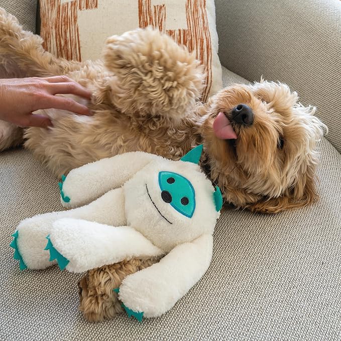 Flourish Pets 3-in-1 Multi-Layer Dog Toys for Aggressive Chewers | Non-Toxic BPA Free Double Stitched Soft Fabric Exterior | Long-Lasting Dog Plush Toys Small Yeti 8"