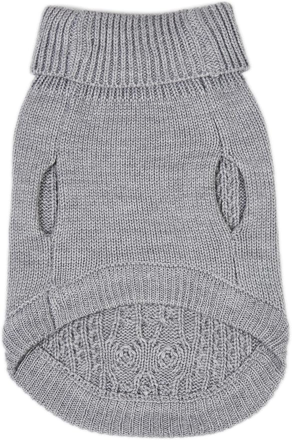 Stretchy Cat Sweater - 17 Colors & 6 Sizes | Snug Winter-Ready Knit for Boy/Girl Cats & Kittens (Grey, Small)