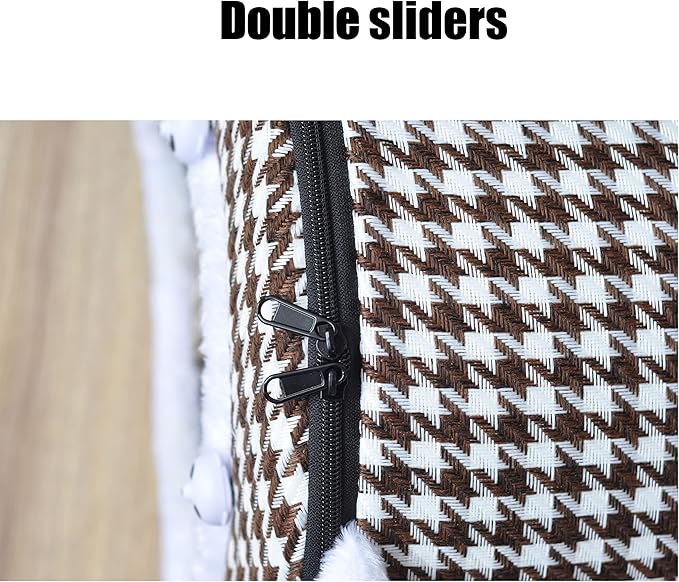 Dog Bed,2 Ways to Use,Indoor Pet House with Fluffy Mat,Removable and Washable Cover,Non-Slip Bottom,for Large Dogs(2XL Brown Cranes)