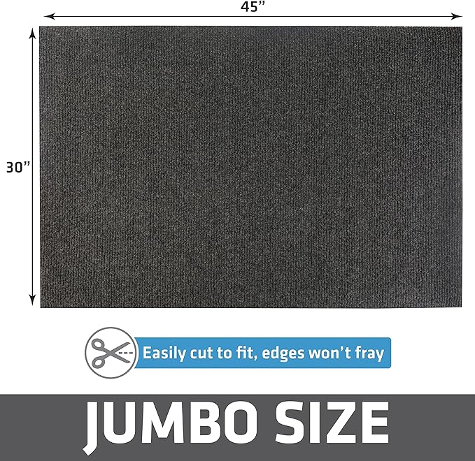 Drymate Jumbo XXL Cat Litter Trapping Mat, Traps Mess from Box, Waterproof Urine-Proof, Machine Washable, Ultra Soft on Paws & Absorbent, Kitten Supplies (USA Made, Recycled Content)(30x45)(Dark Grey)