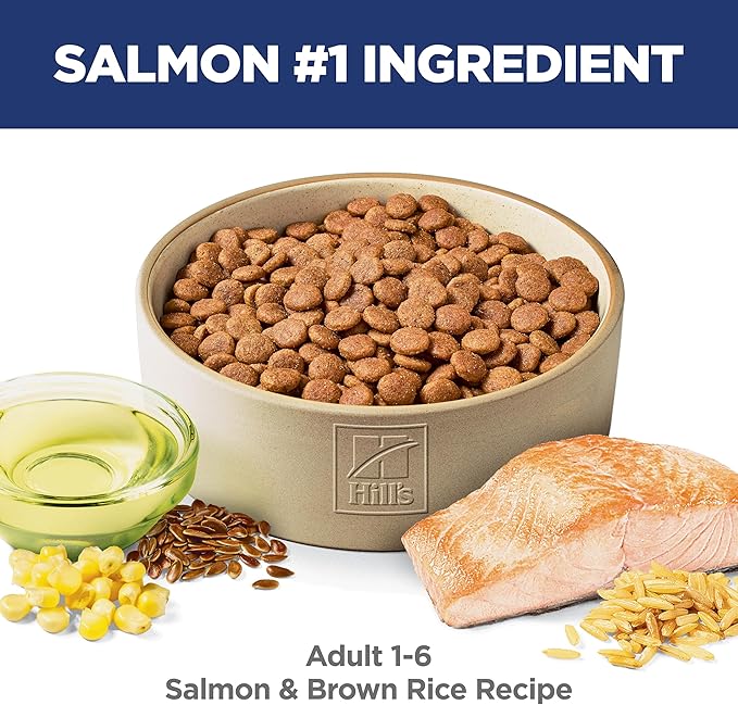 Hill's Science Diet Adult 1-6, Adult 1-6 Premium Nutrition, Dry Dog Food, Salmon & Brown Rice, 33 lb Bag