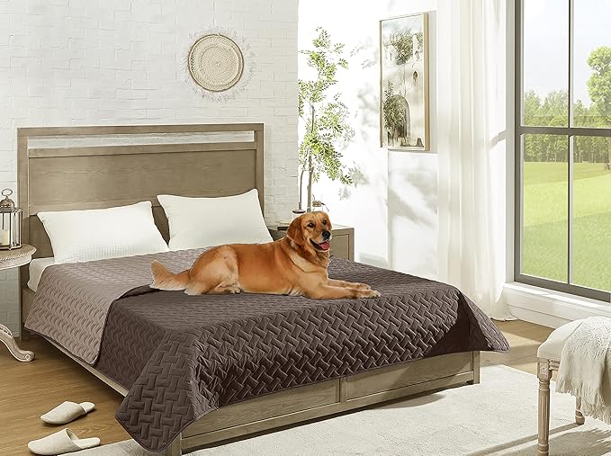 gogobunny 100% Double Sided Waterproof Dog Blanket Soft Pet Bed Cover Reversible Protect Furniture Couch Sofa Car for Puppy Cat Kids (Dark Chocolate/Light Chocolate, 30x30 Inch (Pack of 1))