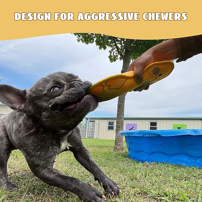 Nocciola Duck Squeaky Dog Toy, New 2025 Indestructible Dog Toy for Aggressive Chewers, Stuffed Toy with Two Tough Layers, Minky Plush for Comfort and Chewing, Yellow