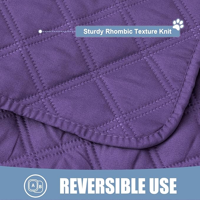 Smiry Waterproof Dog Blanket, Reversible Dog Bed Cover Pet Blanket, Soft Pet Couch Covers for Sofa Washable, Bed Couch Sofa Furniture Protector for Puppy Cat Kids (30"x53", Purple/Purple)