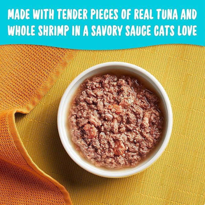 Meow Mix Tenders in Sauce Wet Cat Food, Tuna & Shrimp, 2.75 Ounce Cup (Pack of 12)