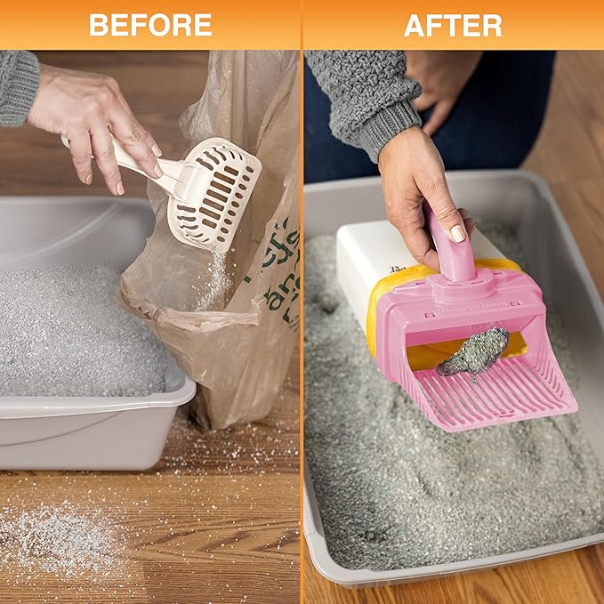 Neater Pet Brands Neater Scooper XL Cat Litter Scoop, 195 Refill Bags – Extra-Large Capacity Mess-Free Cat Litter Scooper with Bag for Large & Multiple Cats, Spill-Proof Litter Box Scooper with Holder