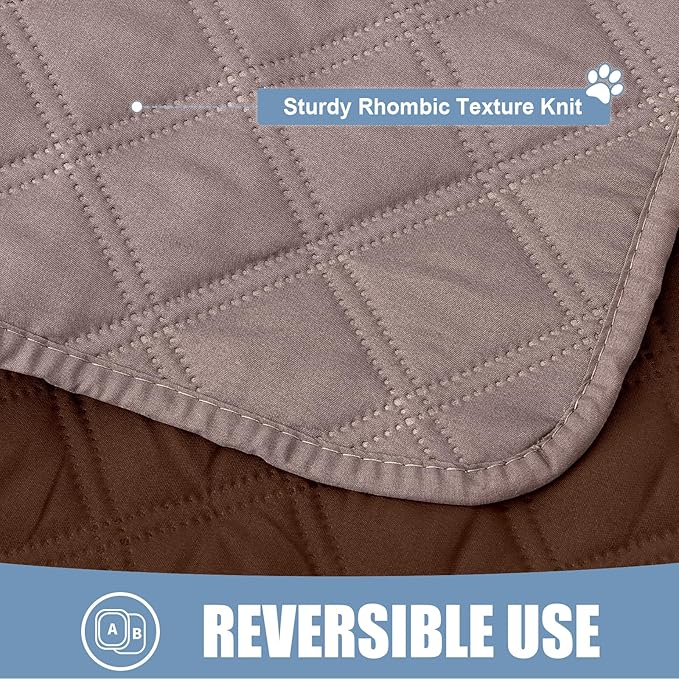 Smiry Waterproof Dog Blanket, Reversible Dog Bed Cover Pet Blanket, Soft Pet Couch Covers for Sofa Washable, Bed Couch Sofa Furniture Protector for Puppy Cat Kids (30"x70", Greyish Brown/Brown)