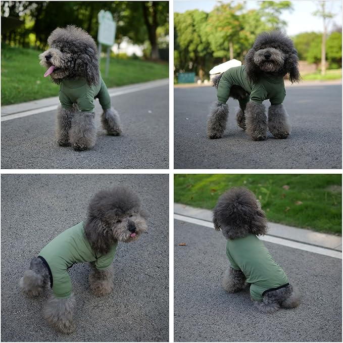LoveLongLong Dog Jumpsuit with UV Protection and Quick-Dry Fabric for Spring Summer Pet Pajamas Army Green 2XL