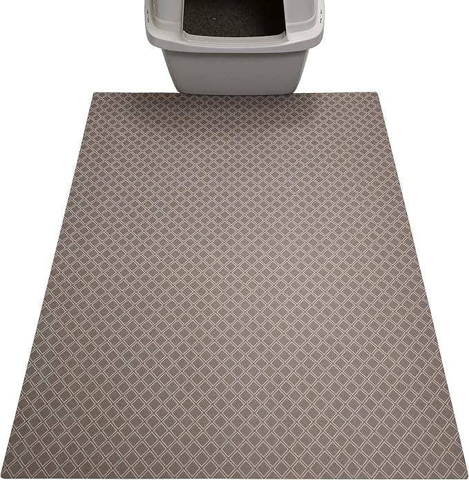 Drymate XL Original Cat Litter Mat, Contains Mess from Box, Protects Floors, Urine-Proof, Machine Washable, Soft on Kitty Paws, Absorbent, Waterproof (USA Made, Recycled Content) (29”x36”)(Taupe)